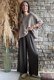 Basso Shirring Wide Leg Pant Chocolate